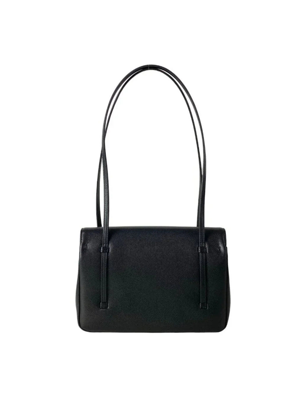 Chanel Shoulder Bag Small Flap Black Vintage Gold